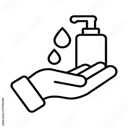 Shampoo drop from a bottle in a hand