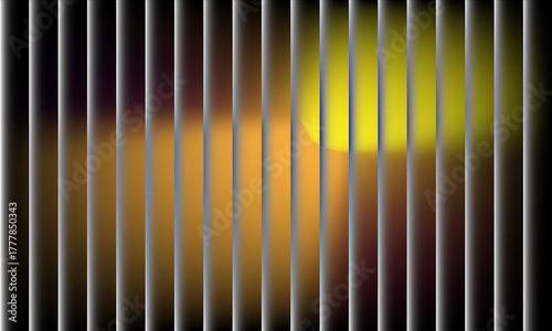 An abstract background featuring blurred golden light filtering through vertical bars, creating a sense of depth and mystery, ideal for adding a touch of intrigue to designs