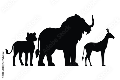 silhouettes of animals vector illustration
