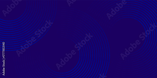 Abstract blue glowing geometric lines on dark blue background. Modern shiny blue circle