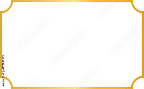 Luxury Gold Border Frame Vector with Elegant Curved Corners Template