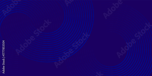 Abstract blue glowing geometric lines on dark blue background. Modern shiny blue circle