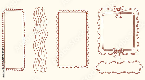 Elegant collection of decorative frames and borders isolated on white background, featuring intricate details and delicate designs in a charming and vintage style