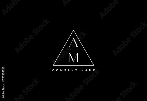 AM Creative Triangle Logo – Modern and Clean Double A Letter Design for Business Branding, Professional Identity, and Minimal Monogram Concepts.