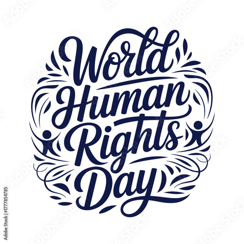 Human Rights Day Typography Design.
