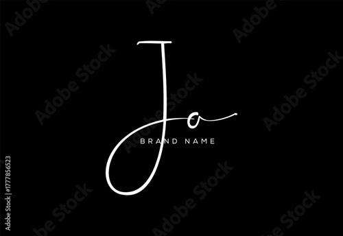 JO letter beauty cursive handwriting logo. vector logo| abstract logo| minimalist logo| brand identity| calligraphy design.