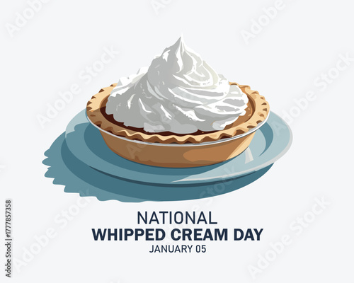 vector graphic of national whipped cream day good for national whipped cream day celebration. flat design. flyer design. flat illustration.