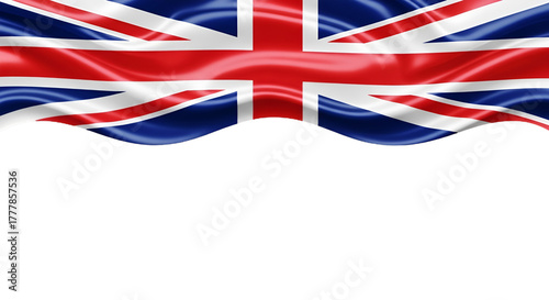 Waving Union Jack Flag Over Black Background united kingdom