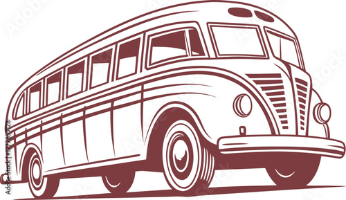 red bus vector