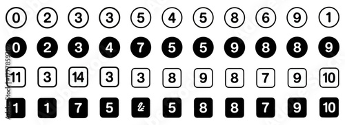 bullet points icon set number buttons