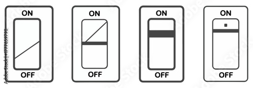 light switch icon set on off