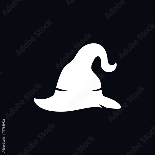Wizard hat, Witch, Magical icon logo flat vector design