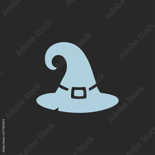 Wizard hat, Witch icon logo flat vector design