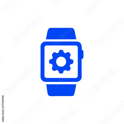 Smartwatch, watch settings, Configure icon logo flat vector design