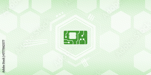 Green Electronic Chip Vector Header Background