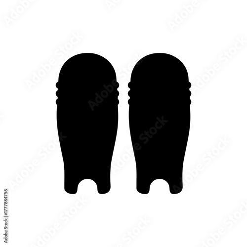 Pair of cricket pad silhouette vector flat illustration design.
