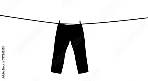 Pants Hanging on Clothesline