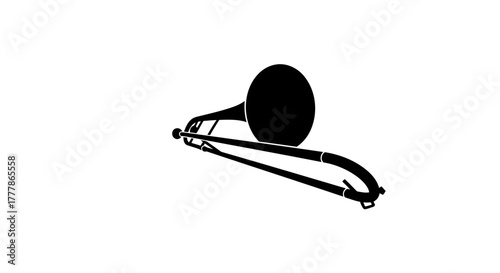 Trombone Silhouette in Black