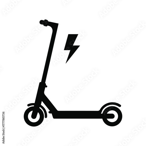 Minimal electric scooter symbol, clean vector transportation icon.