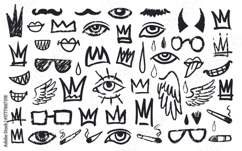 Marker art with grunge texture