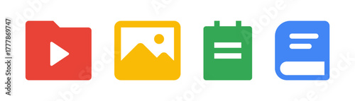 File and Media Icons – Gallery, Document, Calendar, Save