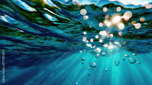 Soft underwater view with l...