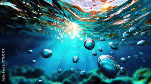 Soft underwater view with l...