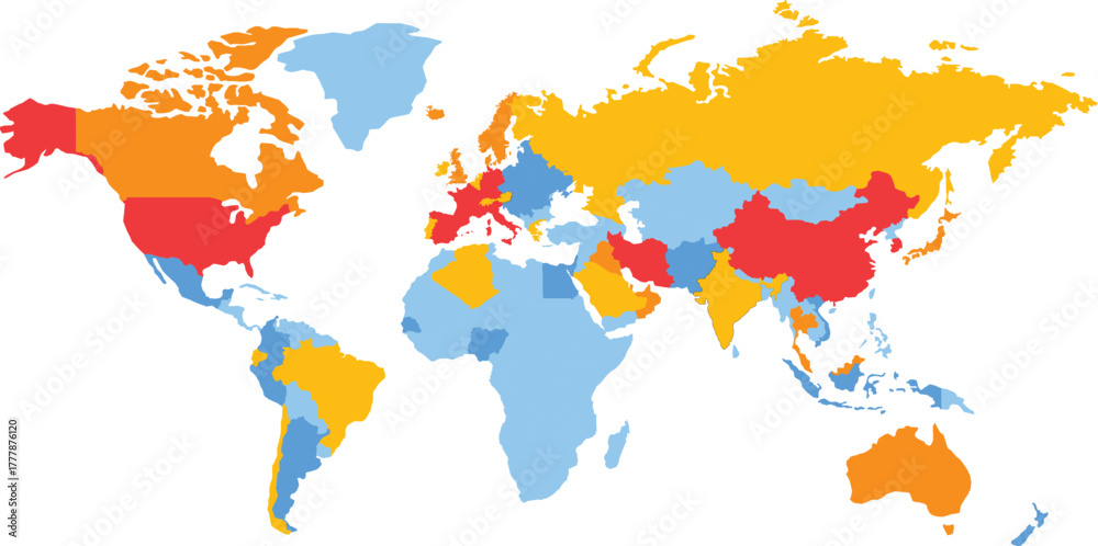 Fototapeta premium colorful world map