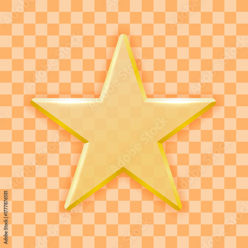 Glassmorphism Golden Star with Soft Glow