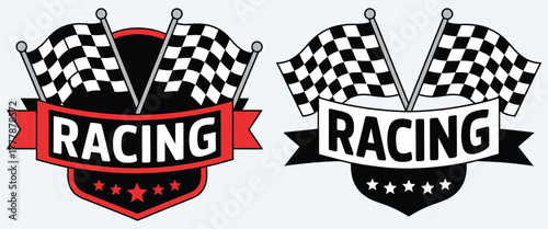 Racing motorsport logo vector, badge emblem design, speed performance, car team branding, professional sport identity, automotive illustration, competition symbol, racing concept, digital emblem