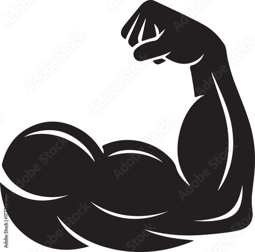 muscle icon silhouette on white background