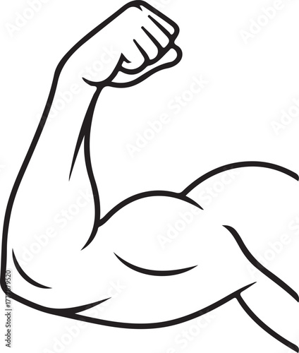 muscle icon silhouette on white background