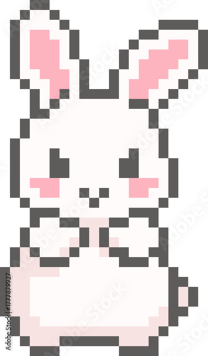 pixel illustration of rabbit