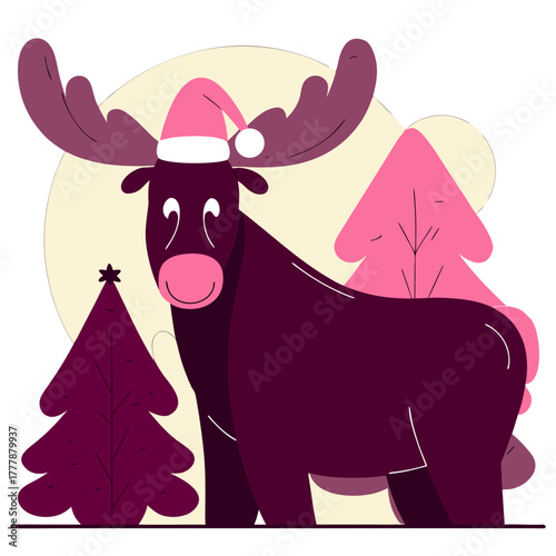 bull with a red ribbon