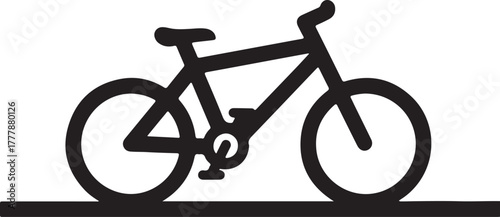 Simple black silhouette of a bicycle on a