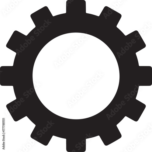 setting icon silhouette on white background