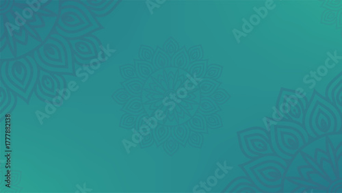 Round mandala on colorfull gradient background. Translucent mesh pattern in the form of a mandala. Mandala with floral patterns. Pastel Yoga template. Gradient background with round mandala