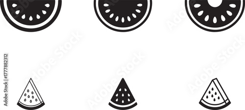watemelon icon silhouette on white background