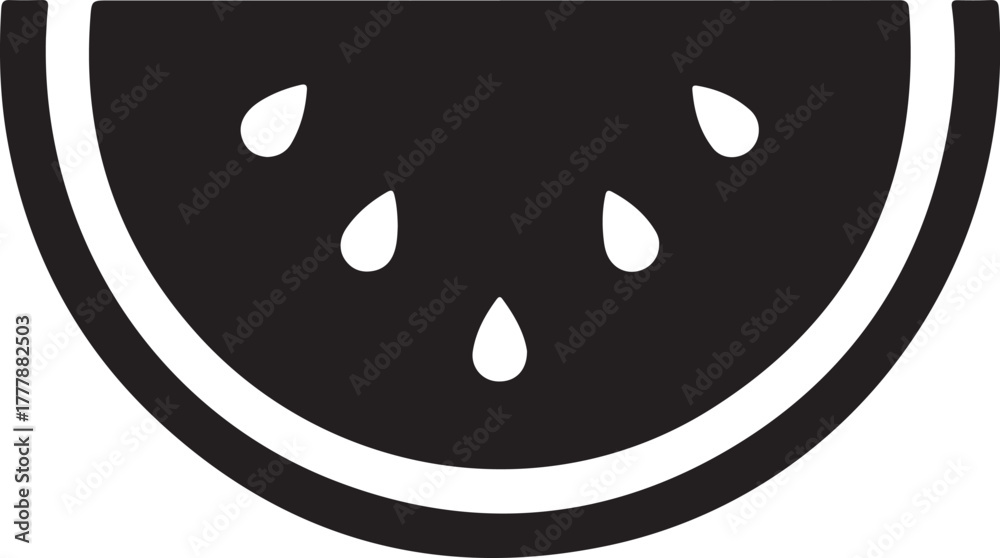 Fototapeta premium watemelon icon silhouette on white background