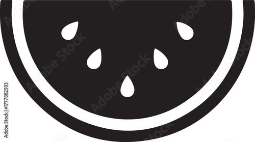 watemelon icon silhouette on white background