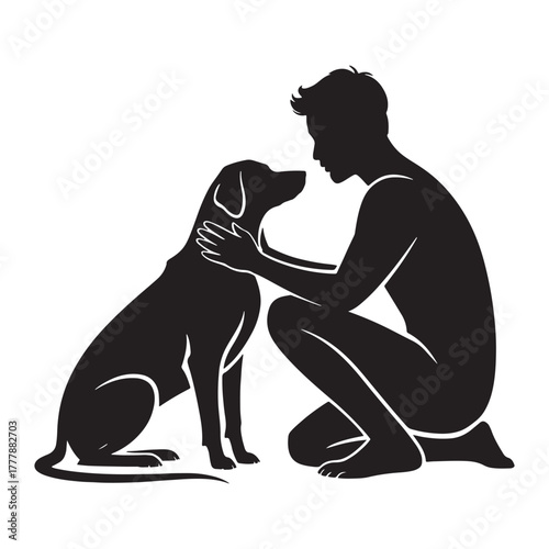 Man with dog silhouette