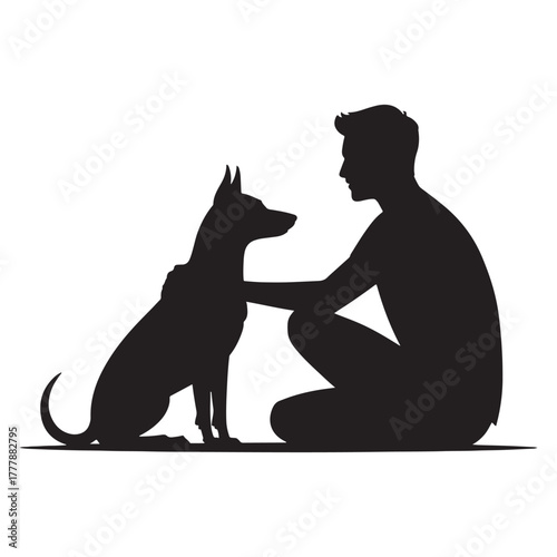 Man with dog silhouette