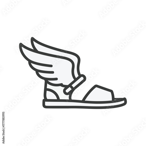 Winged sandal icon symbolizing speed and freedom for your designs