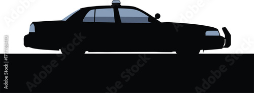 Police Car Silhouette vector illustration, police, car, silhouette, vector, illustration, law, enforcement, security, emergency, vehicle, patrol, policecar, icon, symbol, graphic, outline, drawing, sh