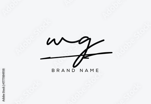 WG letter elegant cursive beauty handwriting logo. symbol design| typography logo| creative mark| corporate identity| signature logo.