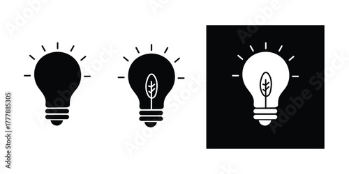 Eco Energy Icon — Green Power Symbol for Renewable Energy, Web Design, and Infographics