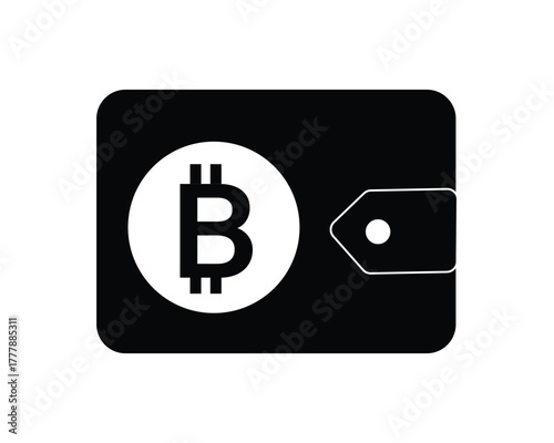 Bitcoin Wallet Icon Vector Design – Cryptocurrency Digital Payment Symbol