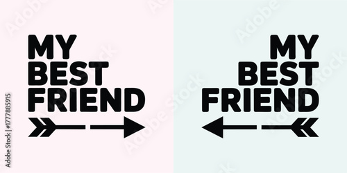 Best Friends Arrow Design Illustration for Print Clothing or Gift