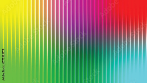 abstract colorful background with black lines, neon gradient. Ribbed abstract color gradation texture, sphere noise effect. Corrugated background with luminous ridges.