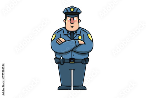 Friendly police officer character design for engaging storytelling